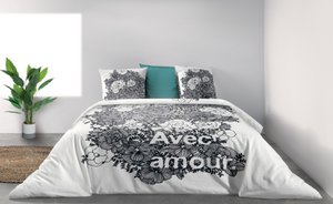 DUVET SET 3PCS 260X240CM 100% ORGANIC COTTON 47 THREADS/CM2-WITH LOVE