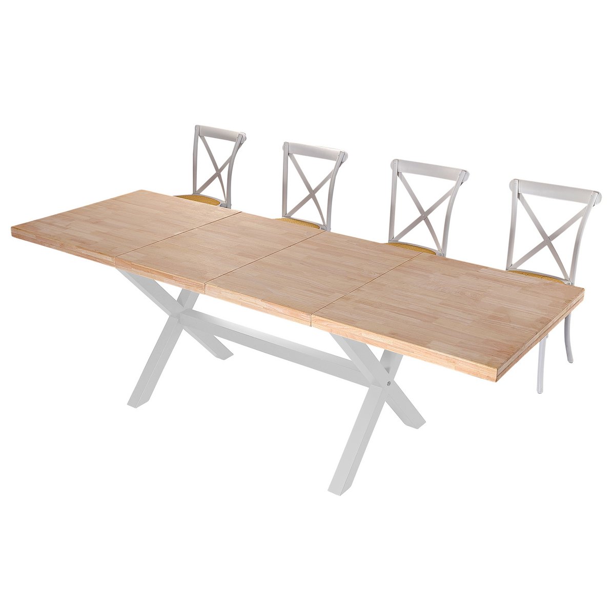 X-LOFT AUSZIEHBARER ESSTISCH 140 - 180 - 220 x 90 CM NORDISCHE EICHE / WEISS. OK1374 (8472)