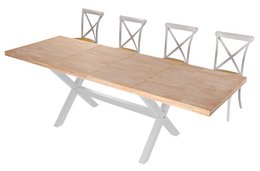 TAVOLO DA PRANZO ALLUNGABILE X-LOFT 140 - 180 - 220 x 90 CM ROVERE NORDISH / BIANCO. OK1374 (8472)