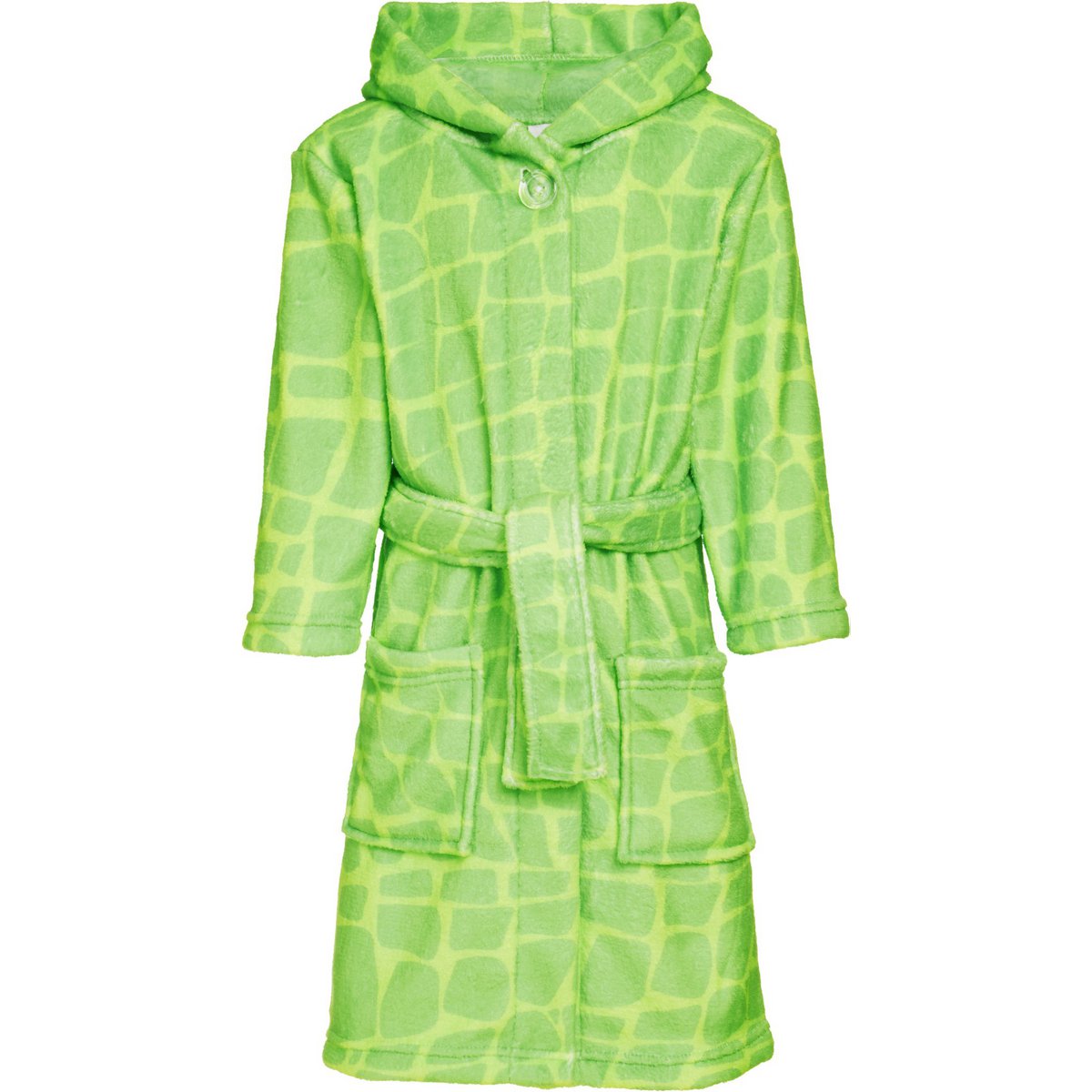 Fleece Bademantel Dino - grün