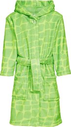 Fleece Bademantel Dino - grün