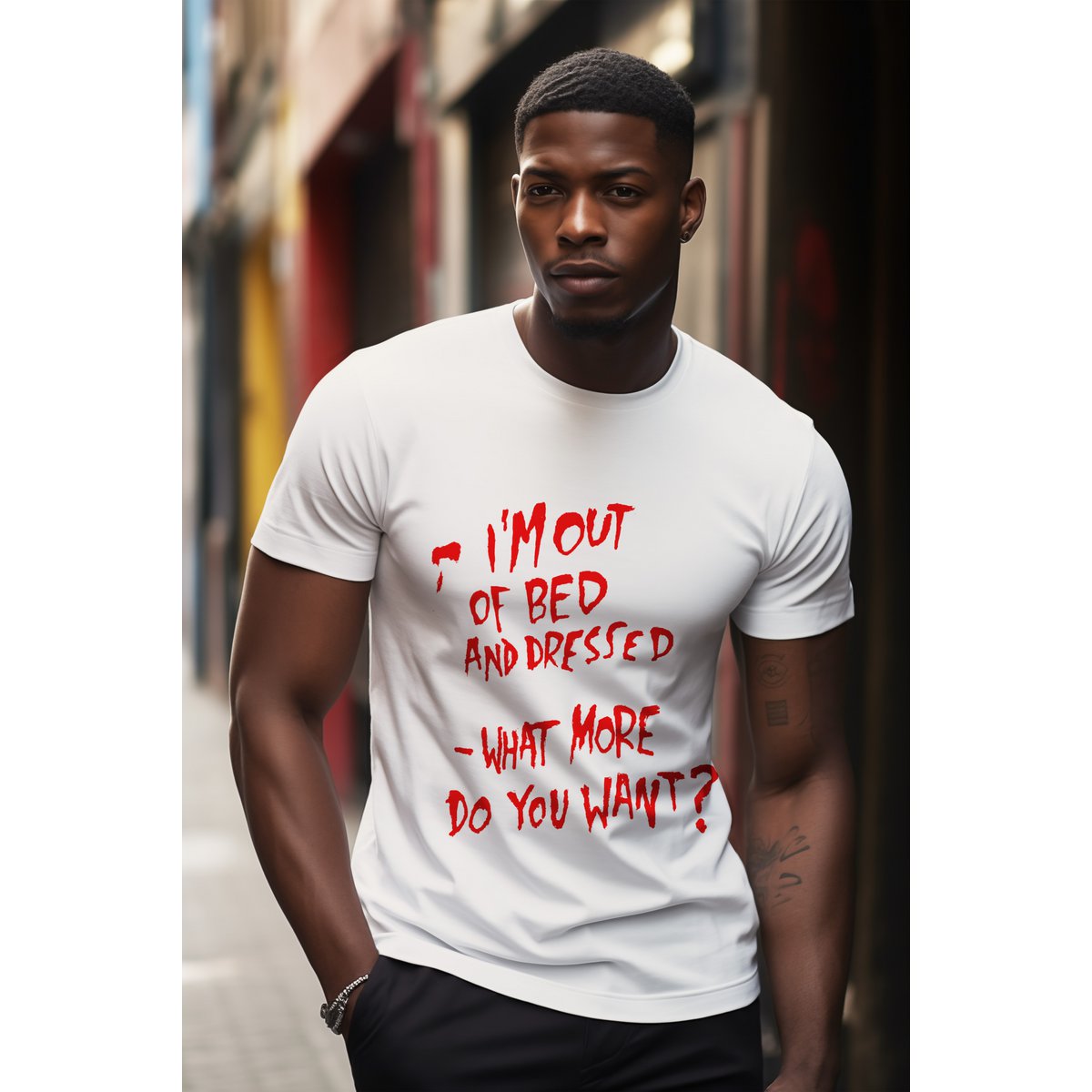 Banksy's Graffiti T-shirt Unisex - I'm Out of Bed