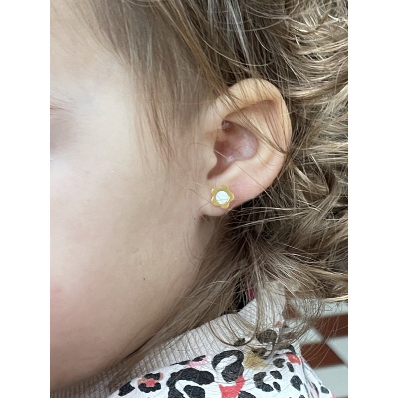 Ohrringe Blume weiß / Kinderkollektion