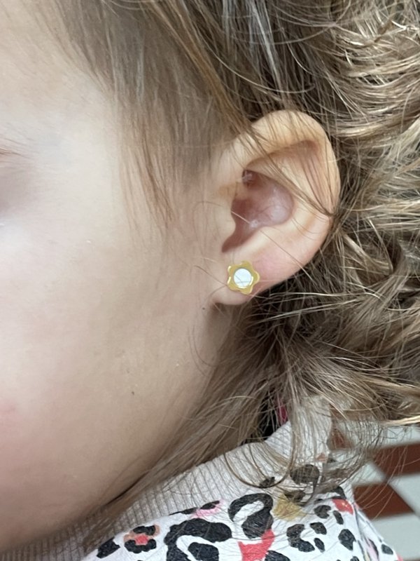 Ohrringe Blume weiß / Kinderkollektion