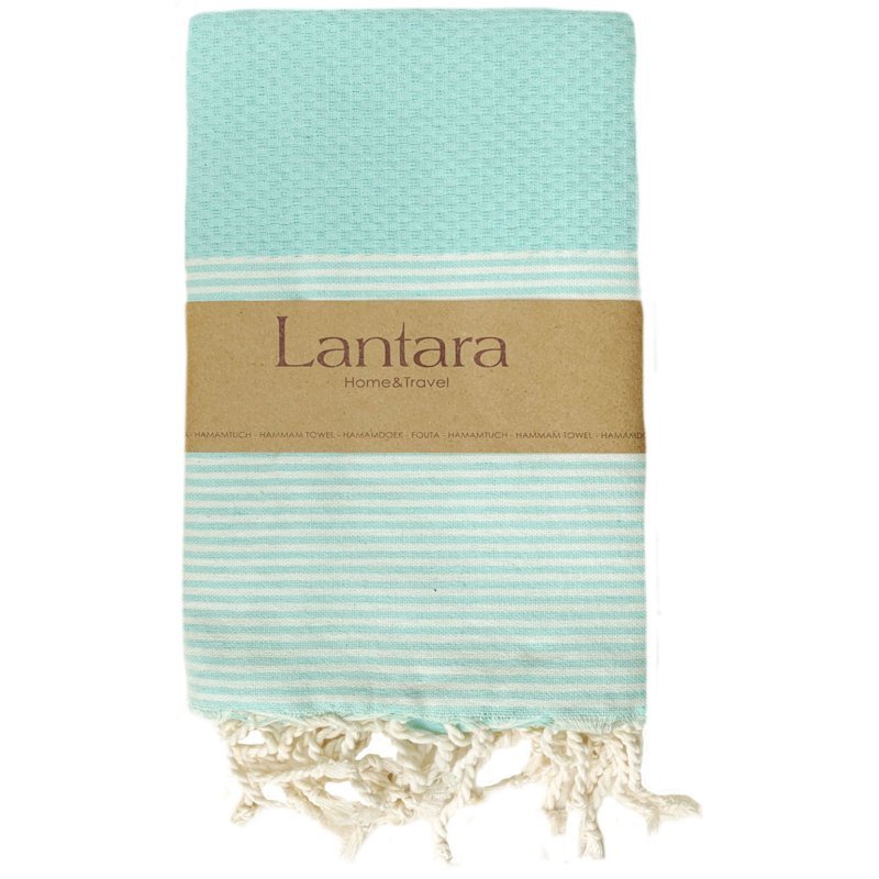 Asciugamano Hammam Fouta Waffle Stripes - Menta - 100x200cm