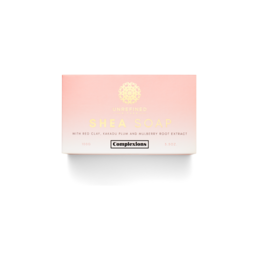 Handmade shea soap bar with natural ingredients and a simple, minimalist design.