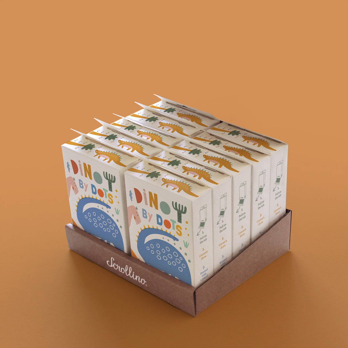 Malbuch und Punkt-zu-Punkt-Spiele – Scrollino DINO von Dots
