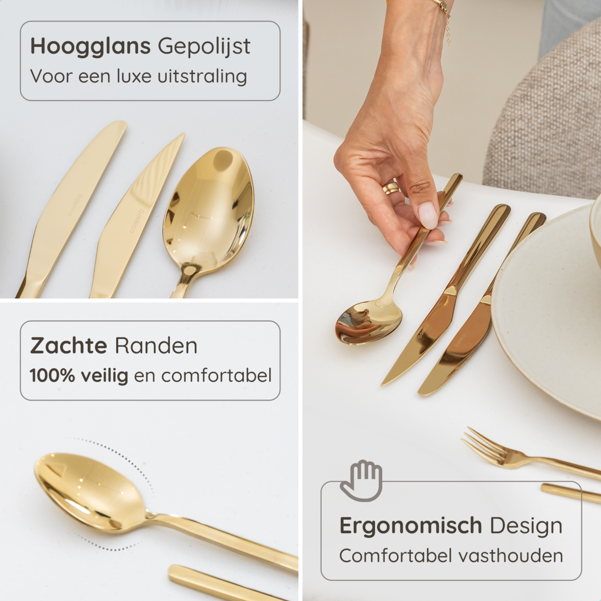 Besteckset Amor - 6 Personen / Gold 18,0 Edelstahl