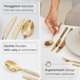 Besteckset Amor - 6 Personen / Gold 18,0 Edelstahl