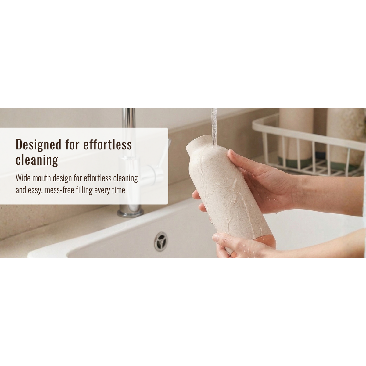 Ecofy Earth Friendly Eco Kildevandsflaske til kontor og skoler | Vandflaske i rustfrit stål til børn og voksne lavet med risskaller | Lækagesikker |1 enhed, 900 ml | TUV certificeret