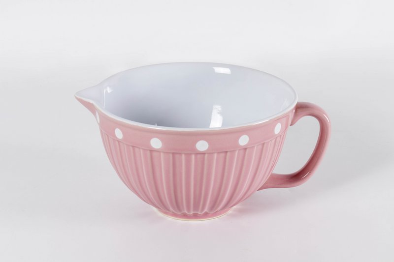 Bol à pâte rose avec anse et pois Isabelle Rose