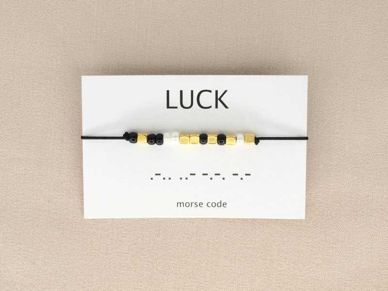 Morse code armband  Luck (zilver,rosé goud,goud)