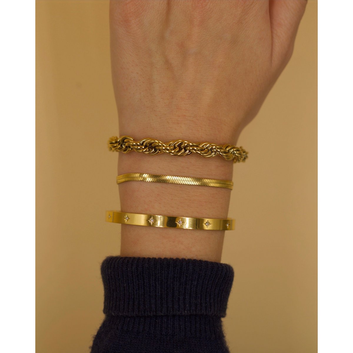 Esmeralda - 8mm Twist Bracelet Gold