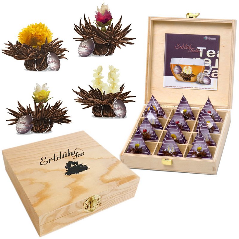 Creano Teelini gift set wooden box of 12 black tea
