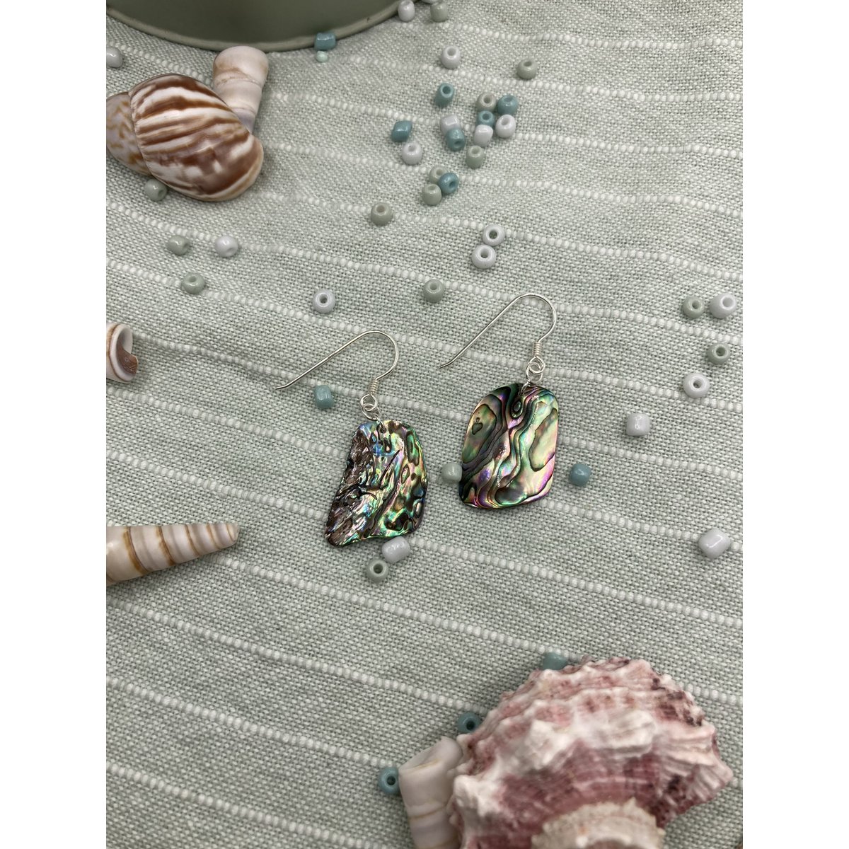 Abalone Muschel Ohrringe | Silberner handgemachter Surfer-Vibe