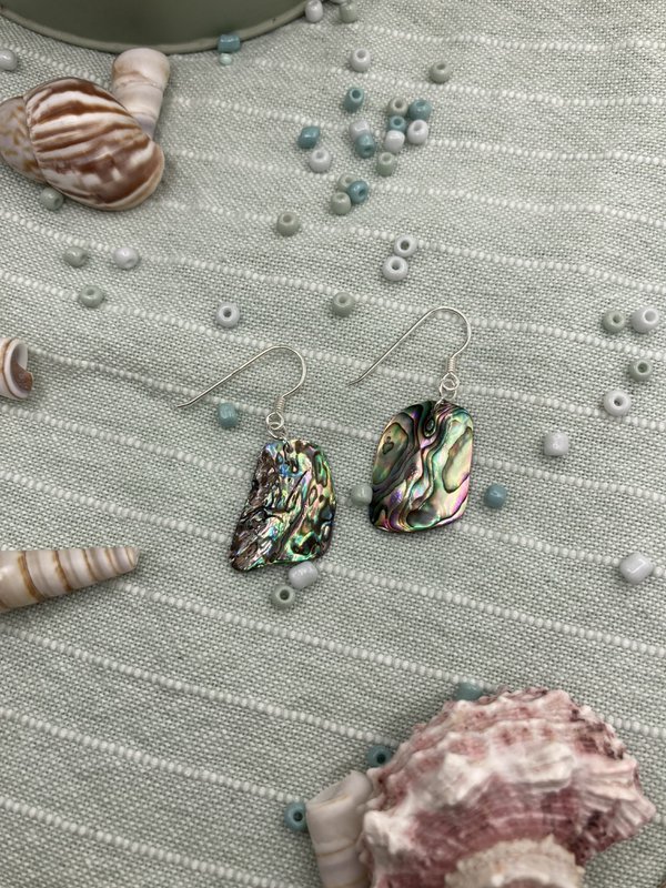 Abalone Muschel Ohrringe | Silberner handgemachter Surfer-Vibe