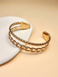 Elegant Golden Twice Double -Channel Jack