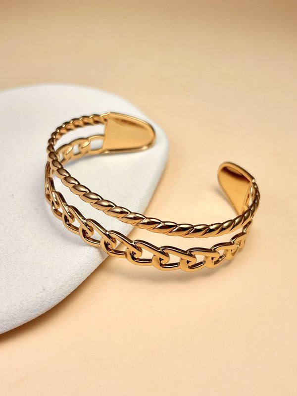 Elegant Golden Twice Double -Channel Jack