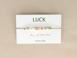 Morse code armband  Luck (zilver,rosé goud,goud)