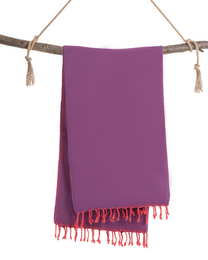 SAMOS Cotton Hammam Beach & Sauna Towel – Compact – Fuchsia / Blue - 180x100 cm