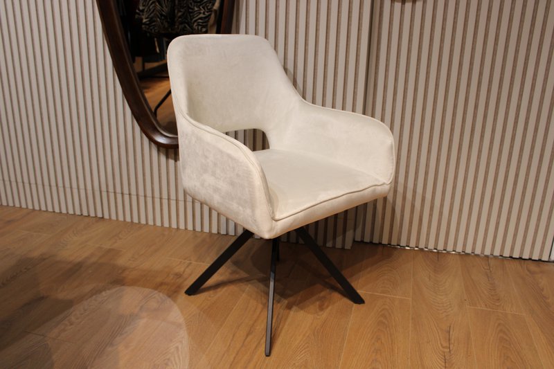 Spisestuestol Nova 360 Degree Roterbar Velvet Sand hvid Beige