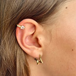 DIAMANTE – Ear Cuff con Circonita Dorada