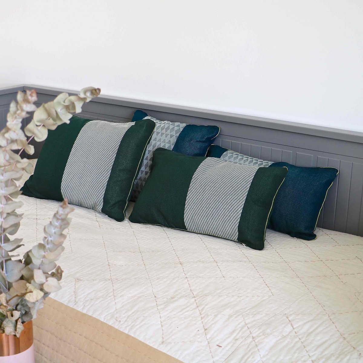Ami Y'Sar green decorative cushion cover
