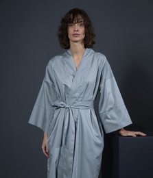 Bademantel Kimono Solid Grey
