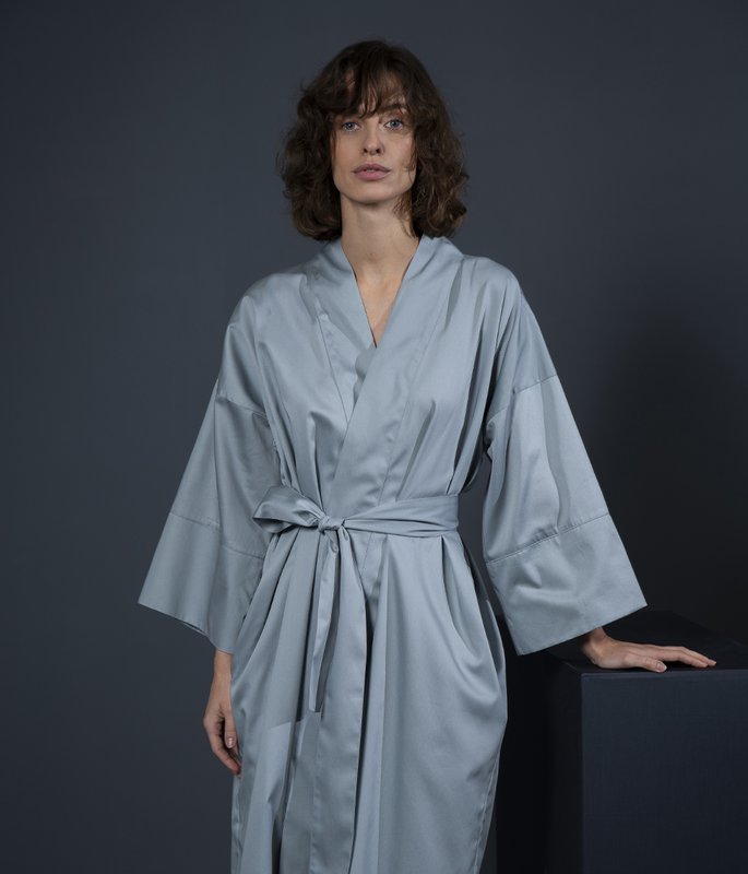 Bademantel Kimono Solid Grey