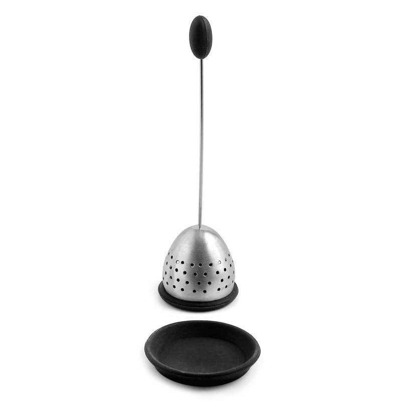 Macchina da tè in acciaio inossidabile / silicone nero