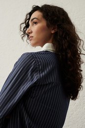 Eva blouse in donkerblauw/witte strepen voor dames