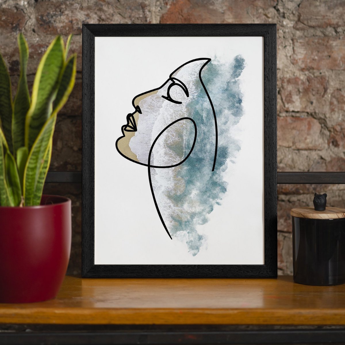 Face And Wave Beach Print