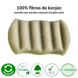 Konjac XL sponge for the body with green clay