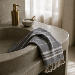 Serviette Ecobain "Nouveau Classique" | Nuage d'orage (Dunkelgrau)