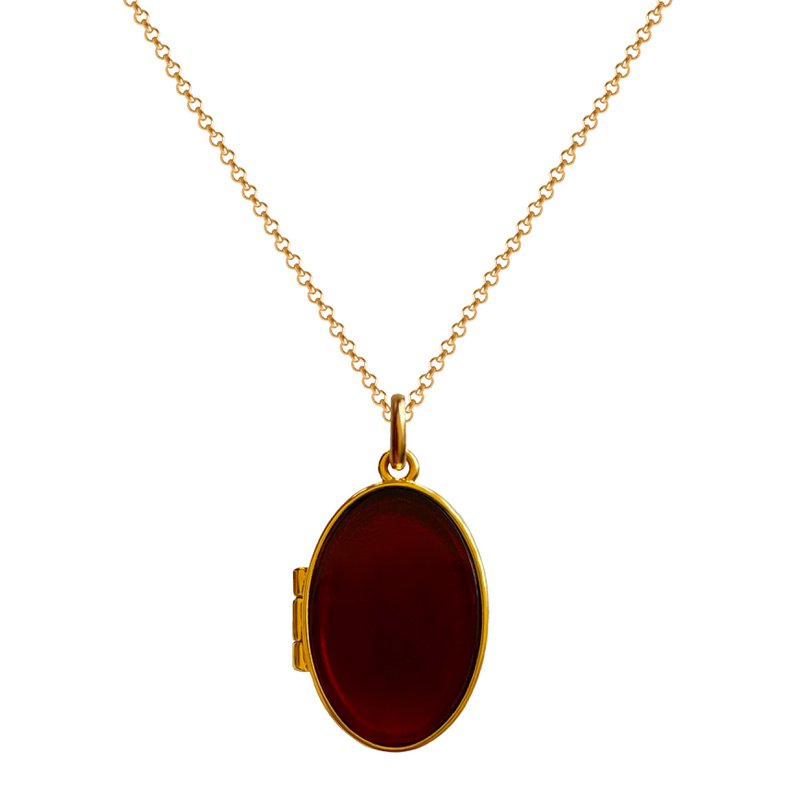 Locket necklace Treasure of Baltic Sea with amber gold