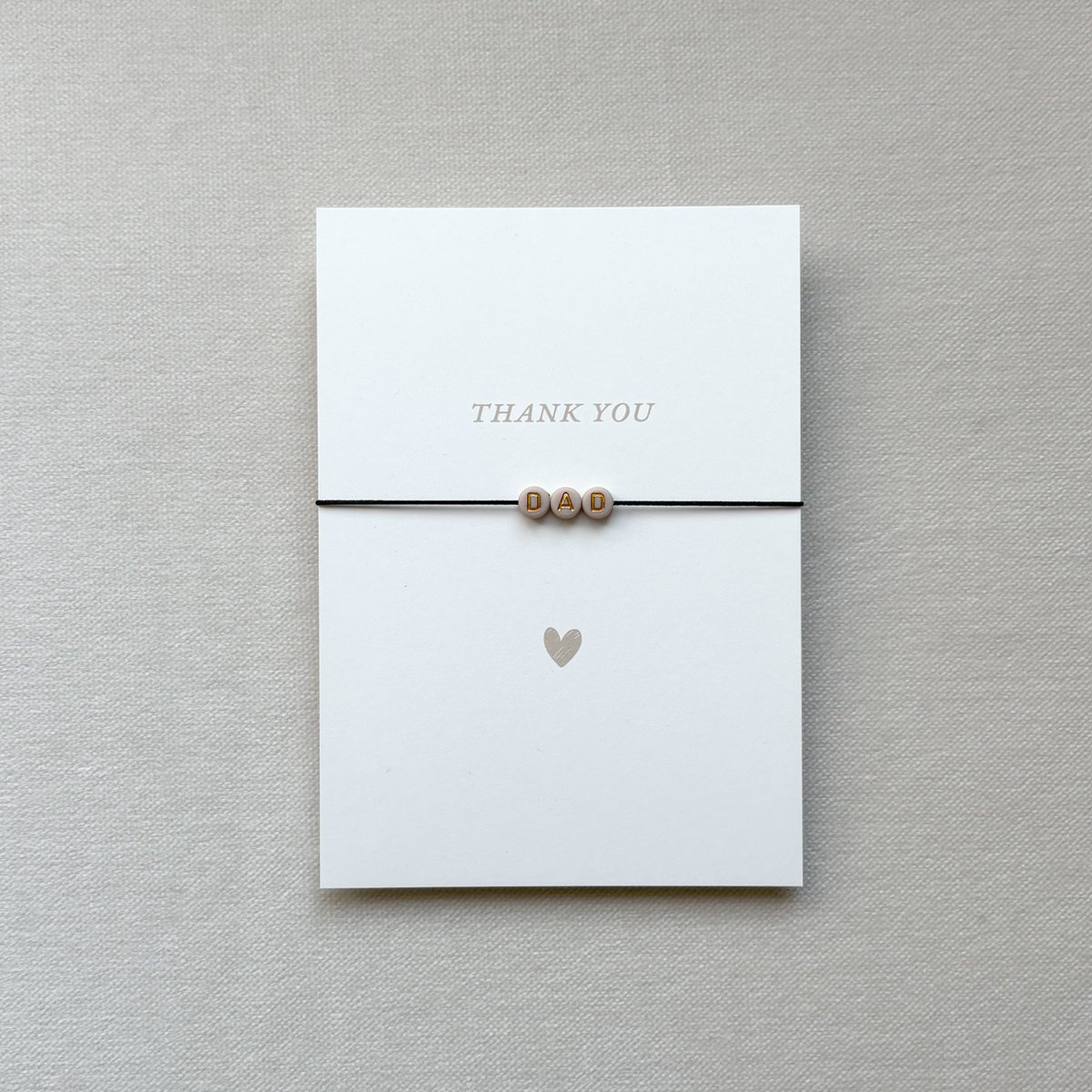 Karte "Thank You - DAD" – Handgemachtes Geschenk, DIN A6 Postkarte, Handmade & minimalistisch (VE = 10 Stück)