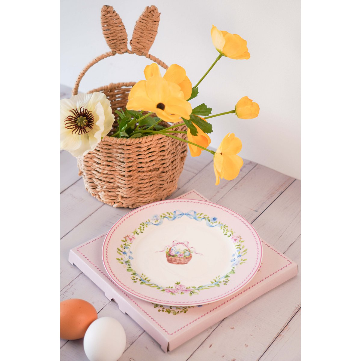 Plato de postre Easter Joy Basket rosa 19 cm Isabelle Rose