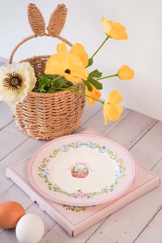 Plato de postre Easter Joy Basket rosa 19 cm Isabelle Rose