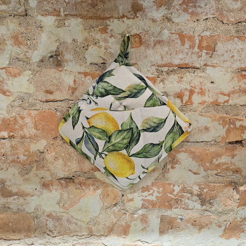 Support de pot fabriqué à la main avec poche | Lin Citron