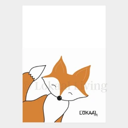 Greeting cards with deer and squirrel illustration, brown animals, set of 10 cards with envelopes