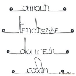 Lot de petits messages en fil de fer - NAISSANCE : Calin, Douceur, Tendresse, Amour