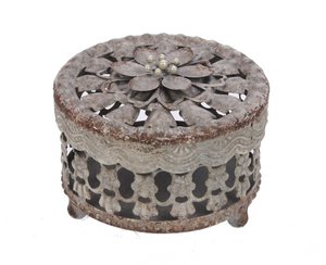 Box Flower gray round