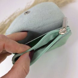 Mini-Geldbörse in Metallic-Mintgrün