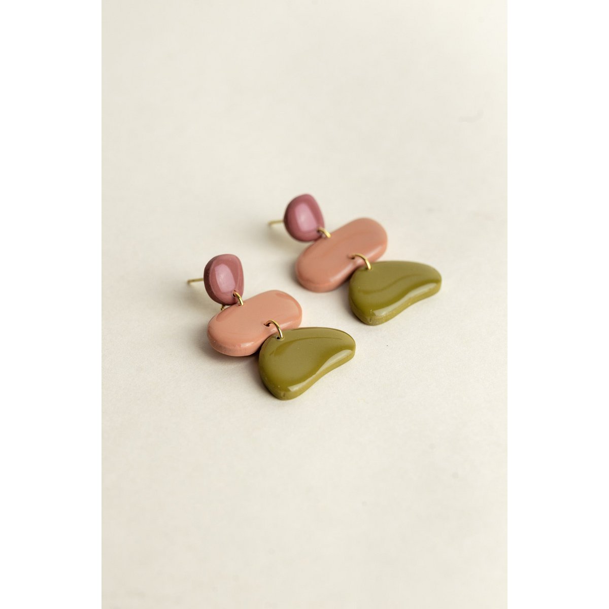 Boucles d'oreilles Jolene - Mauve / Goyave / Mousse