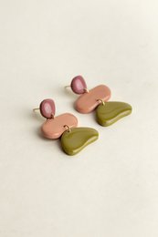 Boucles d'oreilles Jolene - Mauve / Goyave / Mousse