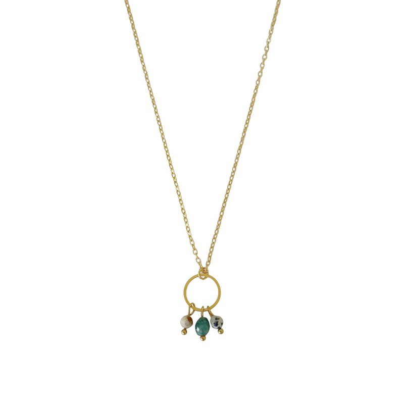 Ring & Edelstenen Ketting - Goud