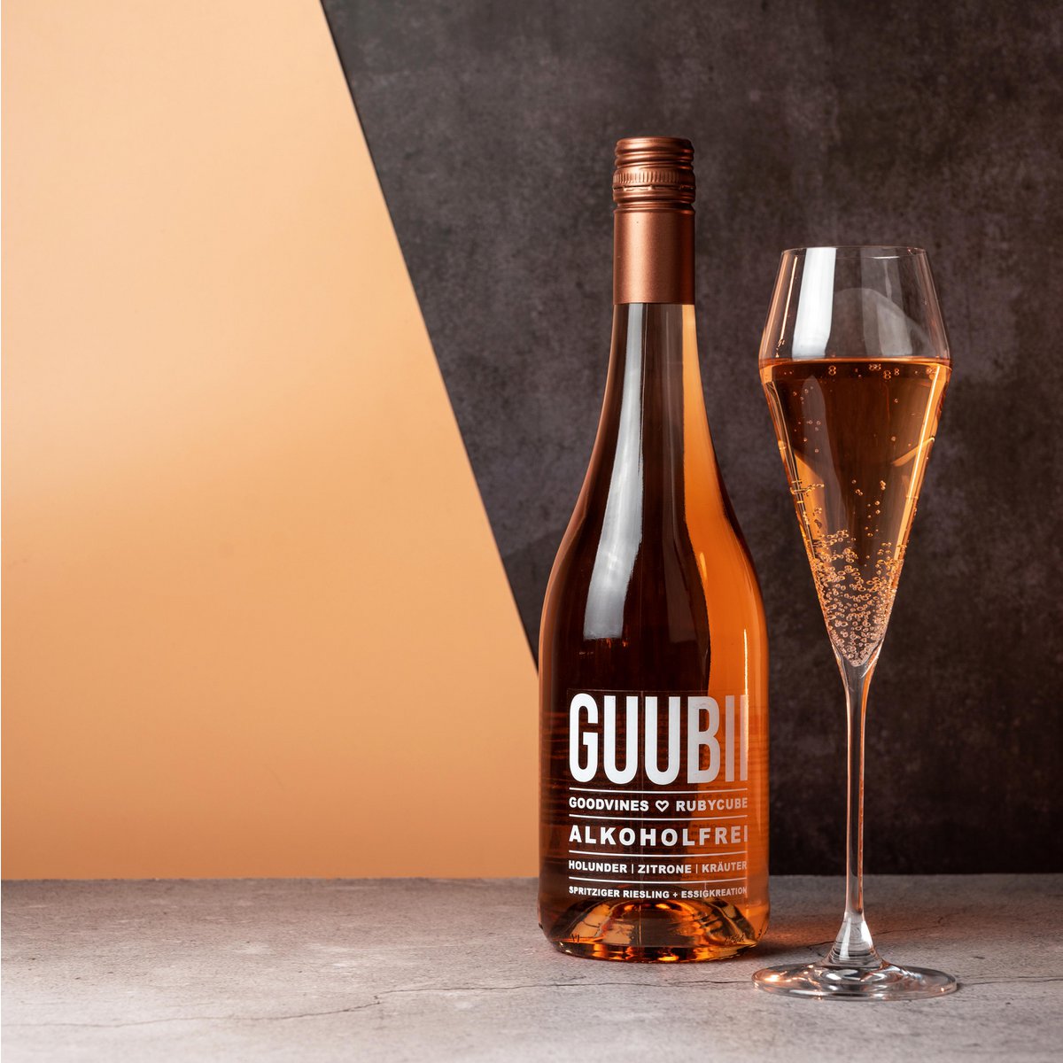 aperitivo espumoso sin alcohol - 0,75l | GUUBII saúco/limón