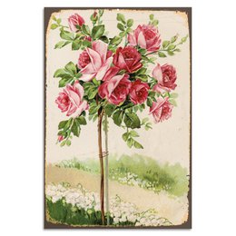 Targa in metallo - rose 20x30 cm