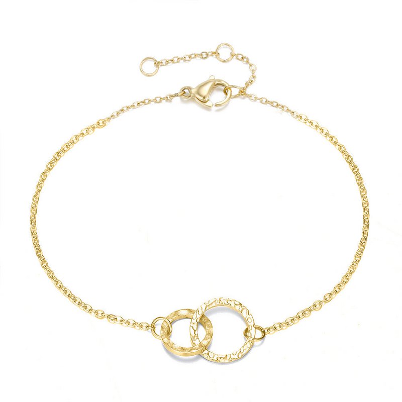 Armbånd "DOUBLE CIRCLE" Forgyldt