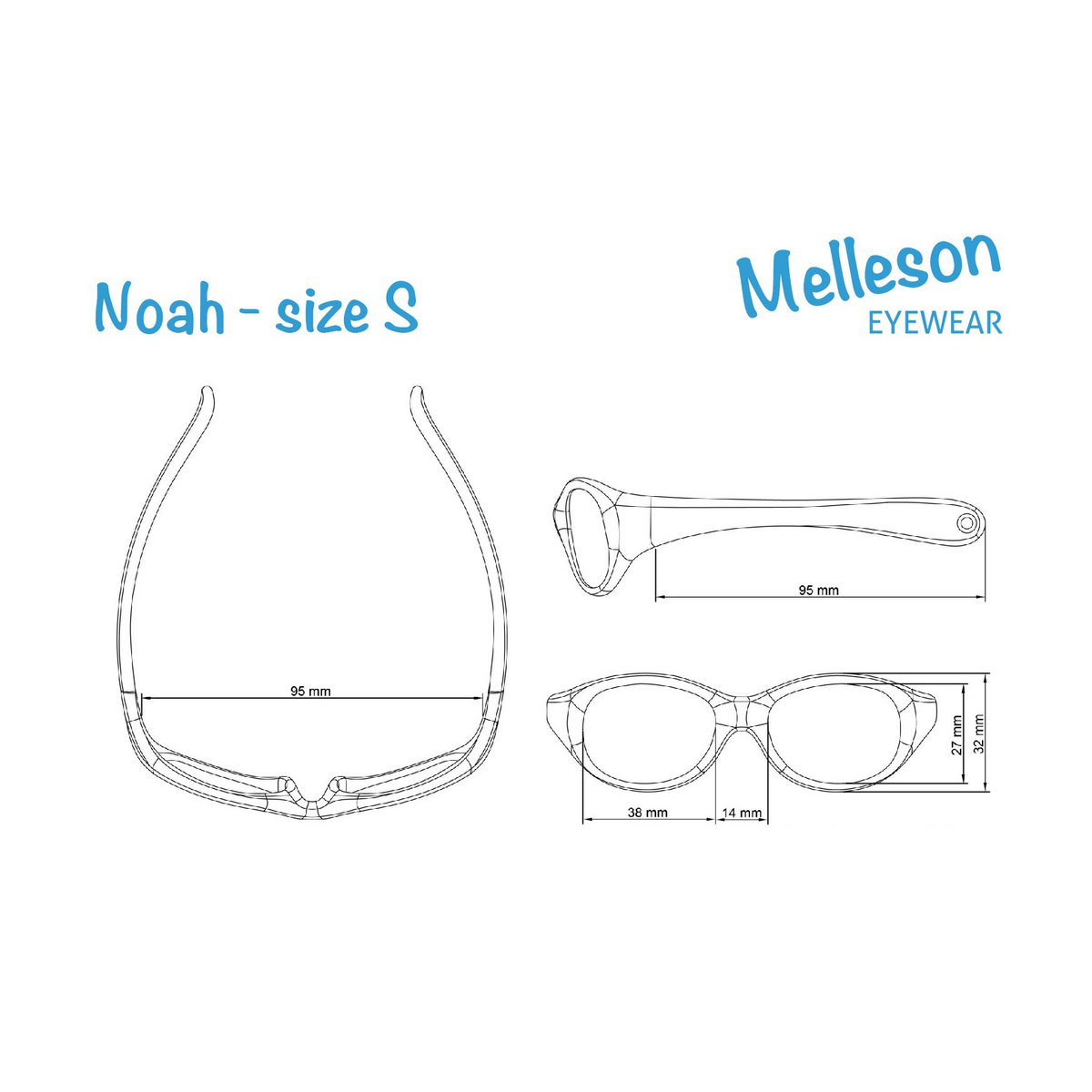 Children's sunglasses Noah with strap 0 - 1 year - size S - aqua